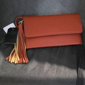 Rust Clutch with Tassel
